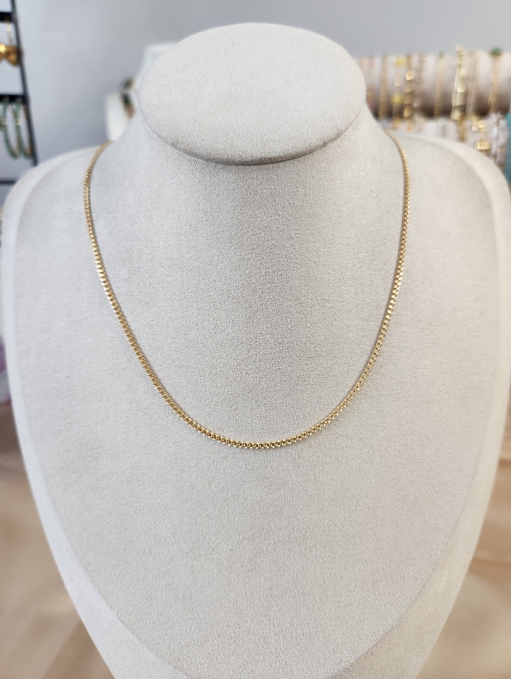Classic Gold Tone Micro Cuban Chain  Necklace - Elegant Minimalist